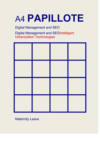 A4 PAPILLOTE
Digital Management and SEO
Digital Management and SEOIntelligent
Urbanization Technologies
Maternity Leave
 