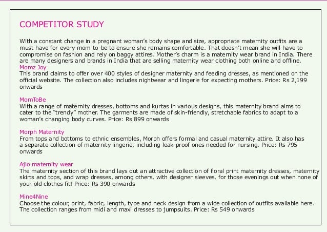 Maternity Wear Business Plan