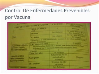 Control De Enfermedades Prevenibles
por Vacuna
 