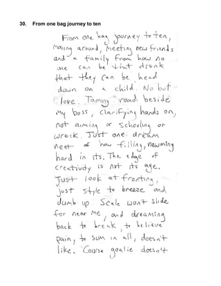 30.   From one bag journey to ten
 