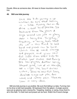 Equals. Mine as someone else. All news to those mountains where the mafia
live.

49.   Still one kids journey




     Still one kids journey is up another. Be sure that telling is a lake. Funning men
on its drive is told hard possible. Sit backward from the gleam. A single second
was just as glowing near a losing fire. Targeting, treating, or owing, know that it’s
all in this field. To hold hard and preset can be hard. Watch the N word change
 