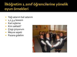 ? Ya? satar?m bal satar?m
? 1,2,3,4 booom
? Kart e?leme
? Kim saklad??
? ?izgi ?iziyorum
? Meyve sepeti
? Pazara gidelim
 