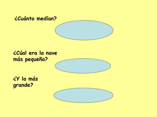 ¿Cuánto medían? ¿Cúal era la nave más pequeña? ¿Y la más grande? 