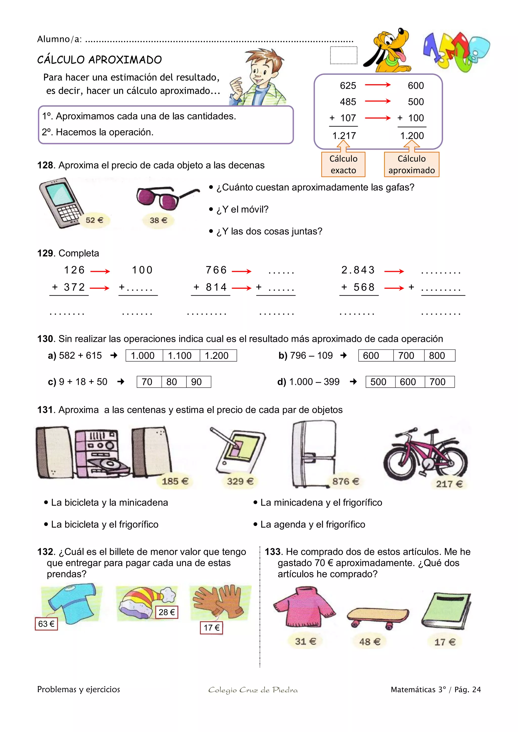 Matemáticas de 3º Primaria. Problemas y ejercicios | PDF