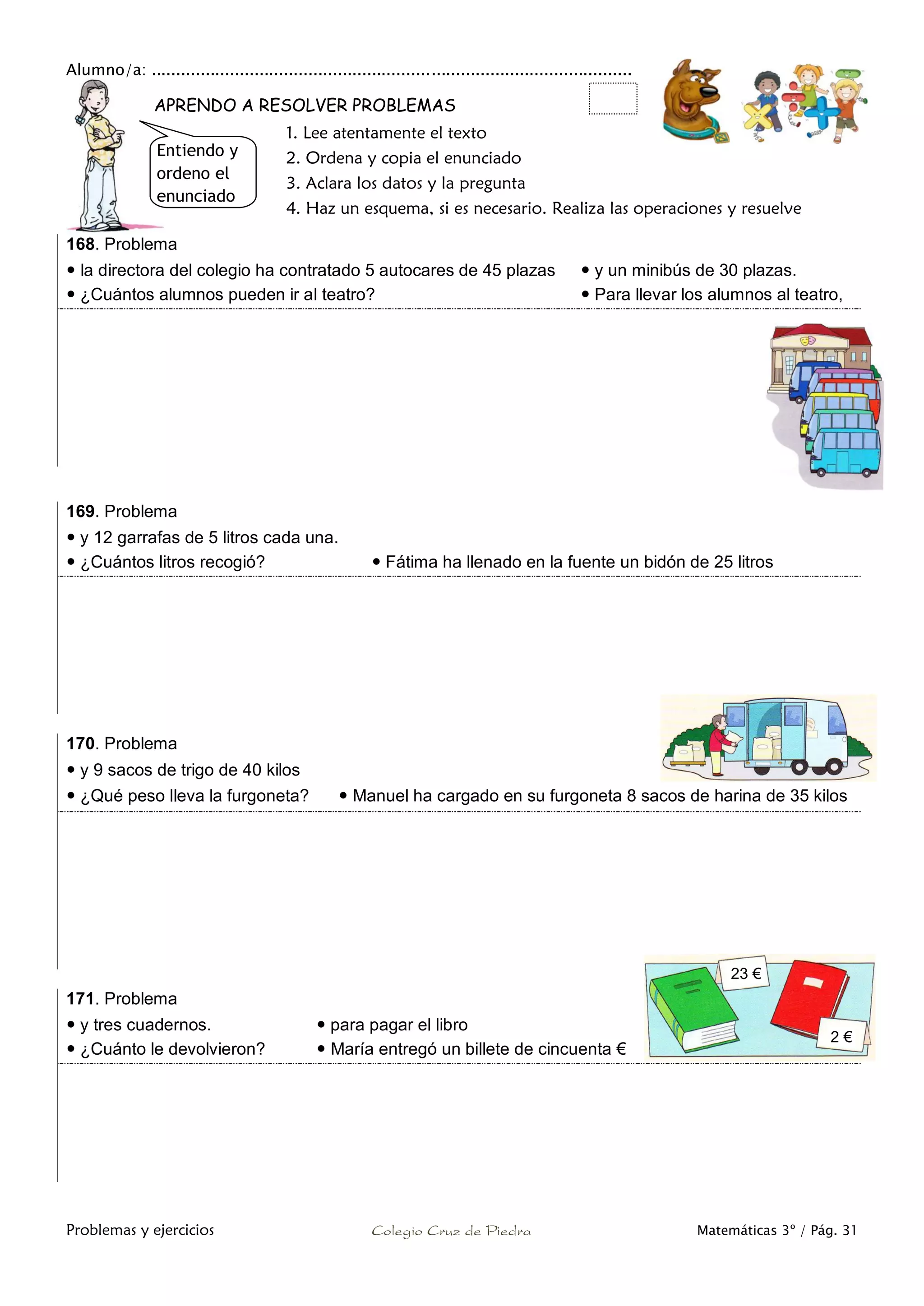 Matemáticas de 3º Primaria. Problemas y ejercicios | PDF