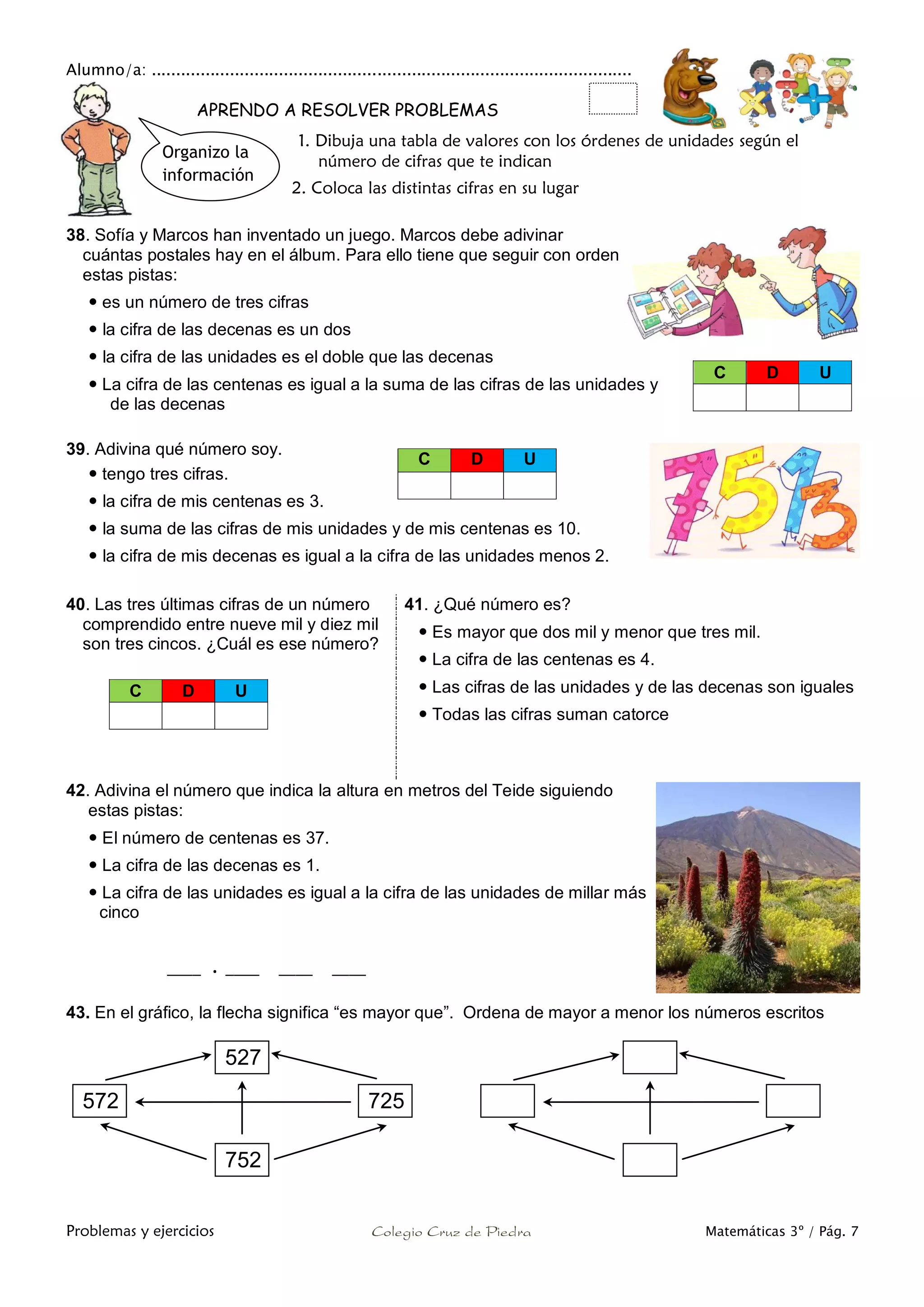 Matemáticas de 3º Primaria. Problemas y ejercicios | PDF