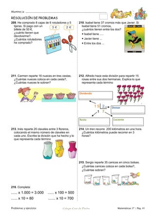 Matemáticas de 3º Primaria. Problemas y ejercicios | PDF