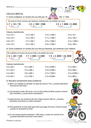 Problemas De Matemticas Para 3 Tercer Grado 476x644