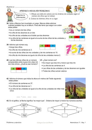 Matemáticas de 3º Primaria. Problemas y ejercicios | PDF