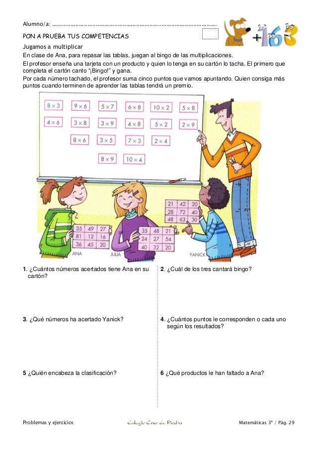 Alumno/a: ..................................................................................................
Problemas y e...