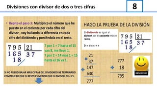 8Divisiones con divisor de dos o tres cifras
 