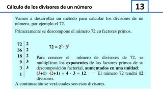 13Cálculo de los divisores de un número
 