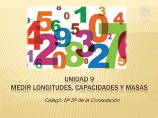 UNIDAD 9
MEDIR LONGITUDES, CAPACIDADES Y MASAS
Colegio Nª Sª de la Consolación
 