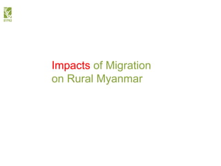 Myanmar Migration in a Time of Transformation