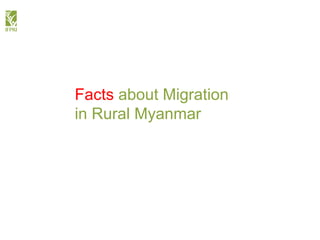 Myanmar Migration in a Time of Transformation