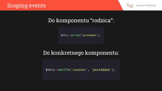 Scoping events
Do komponentu “rodzica”:
Do konkretnego komponentu:
 