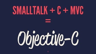 SMALLTALK + C + MVC
=
Objective-C11
 
