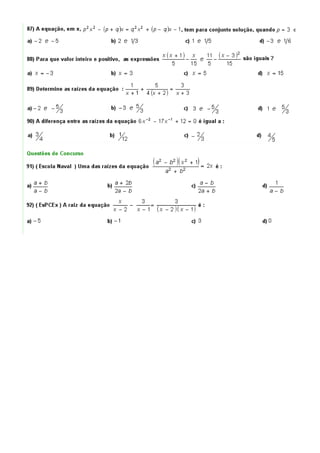 Mat exercicios equacao do segundo grau   parte i