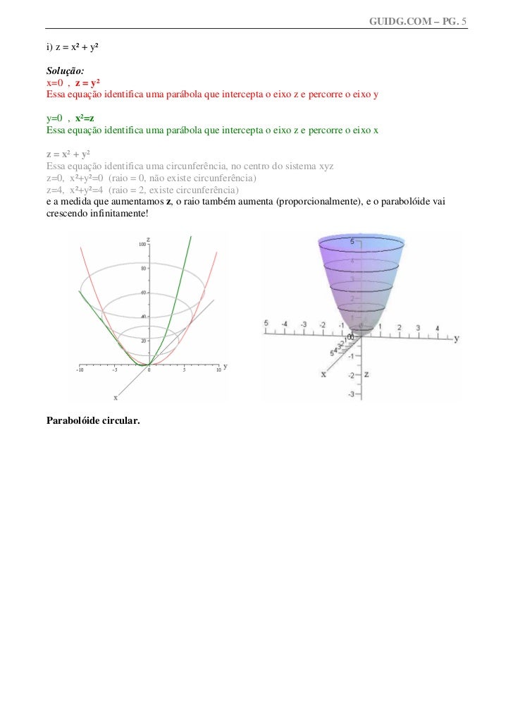 Mat Exercicios Resolvidos Superficies Quadricas