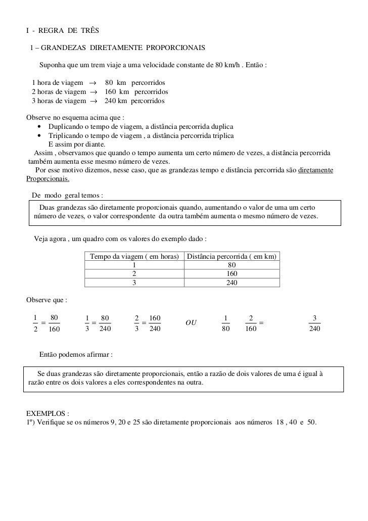Grandezas Diretamente E Inversamente Proporcionais Exercicios 7 Ano Doc