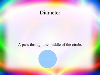Diameter A pass through the middle of the circle. 