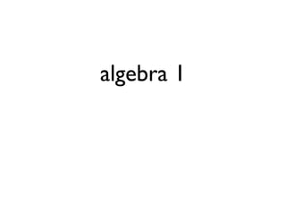 algebra 1
