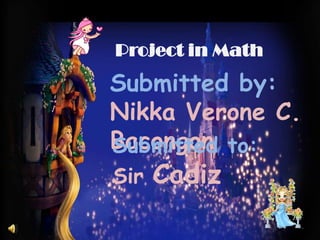 Project in Math Submitted by: Nikka Verone C. Bacongon Submitted to:  Sir Cadiz 
