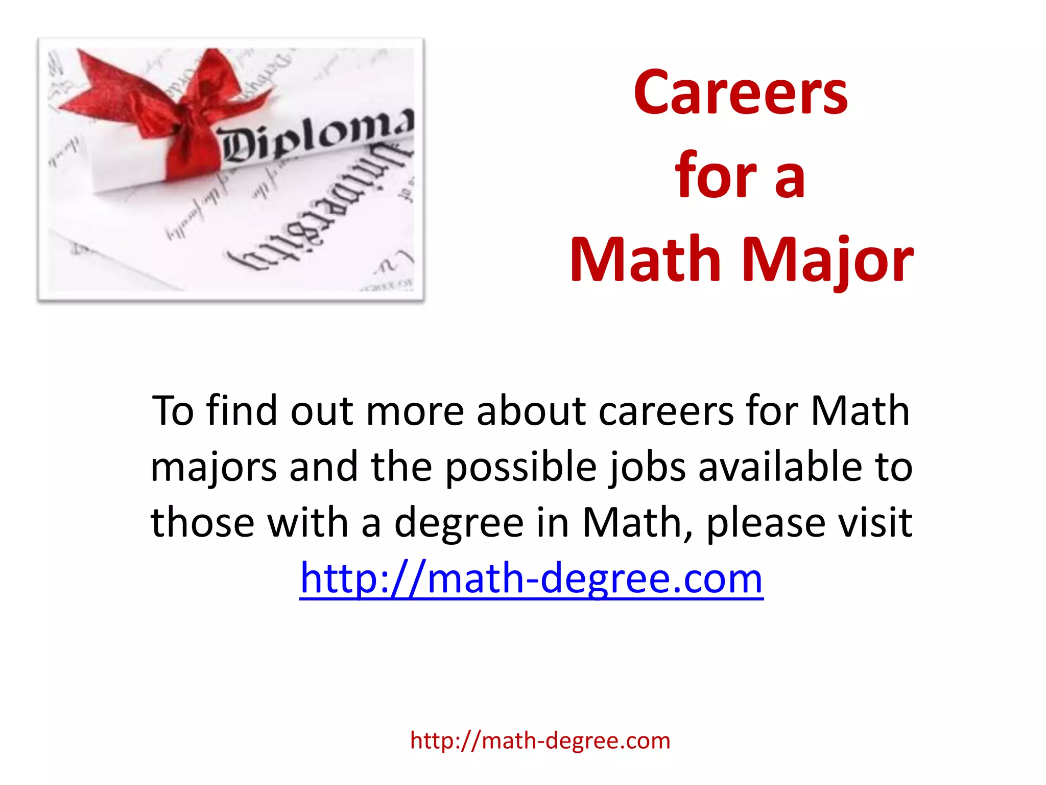 Math Degree Careers | PPTX