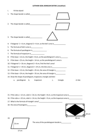 Soal Matematika Bangun Datar Sd Kelas 5