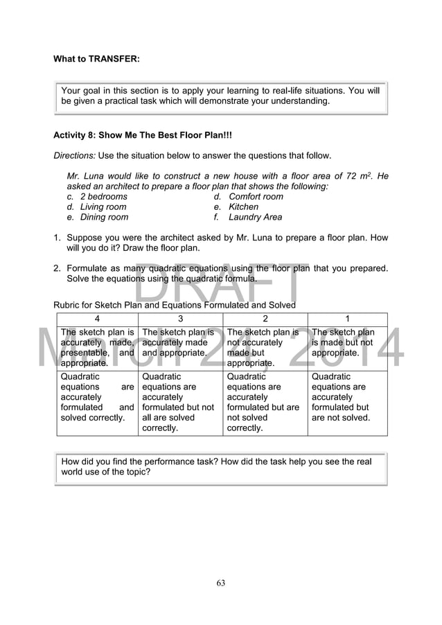 K TO 12 GRADE 9 LEARNER’S MATERIAL IN MATHEMATICS
