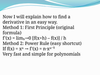 Comprehensive Guide to Derivatives: Concepts, Calculations, and ...