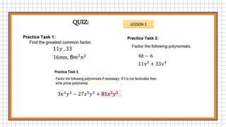 QUIZ: LESSON 1
 