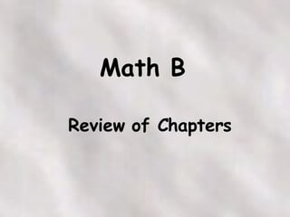 Review of Chapters Math B Amsco Math B Textbook 