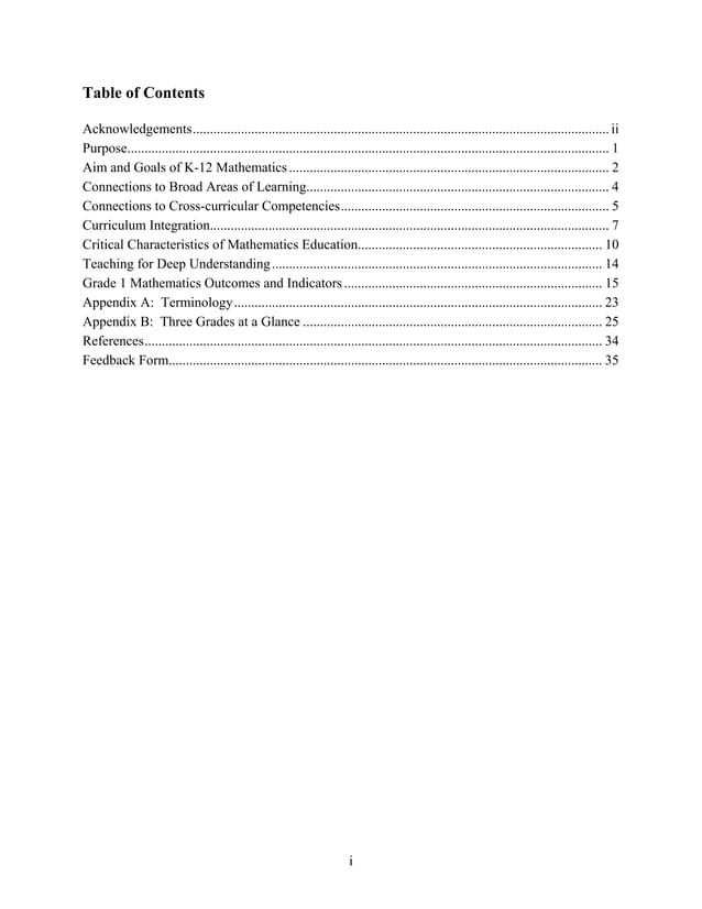 Math Curriculum Grade 1