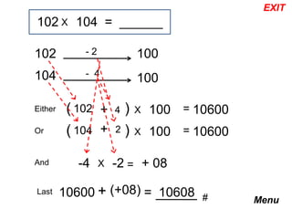 Math Method Series ( Vedic Math ) Multiplication Closer To 100 | PPTX