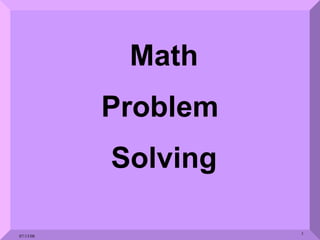 Math Problem  Solving 