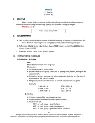 MATH 6 K-12 TEACHER'S GUIDE (Q1) | PDF