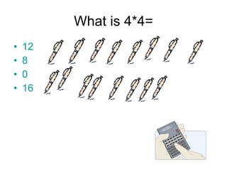 What is 4*4= 12 8 0 16 