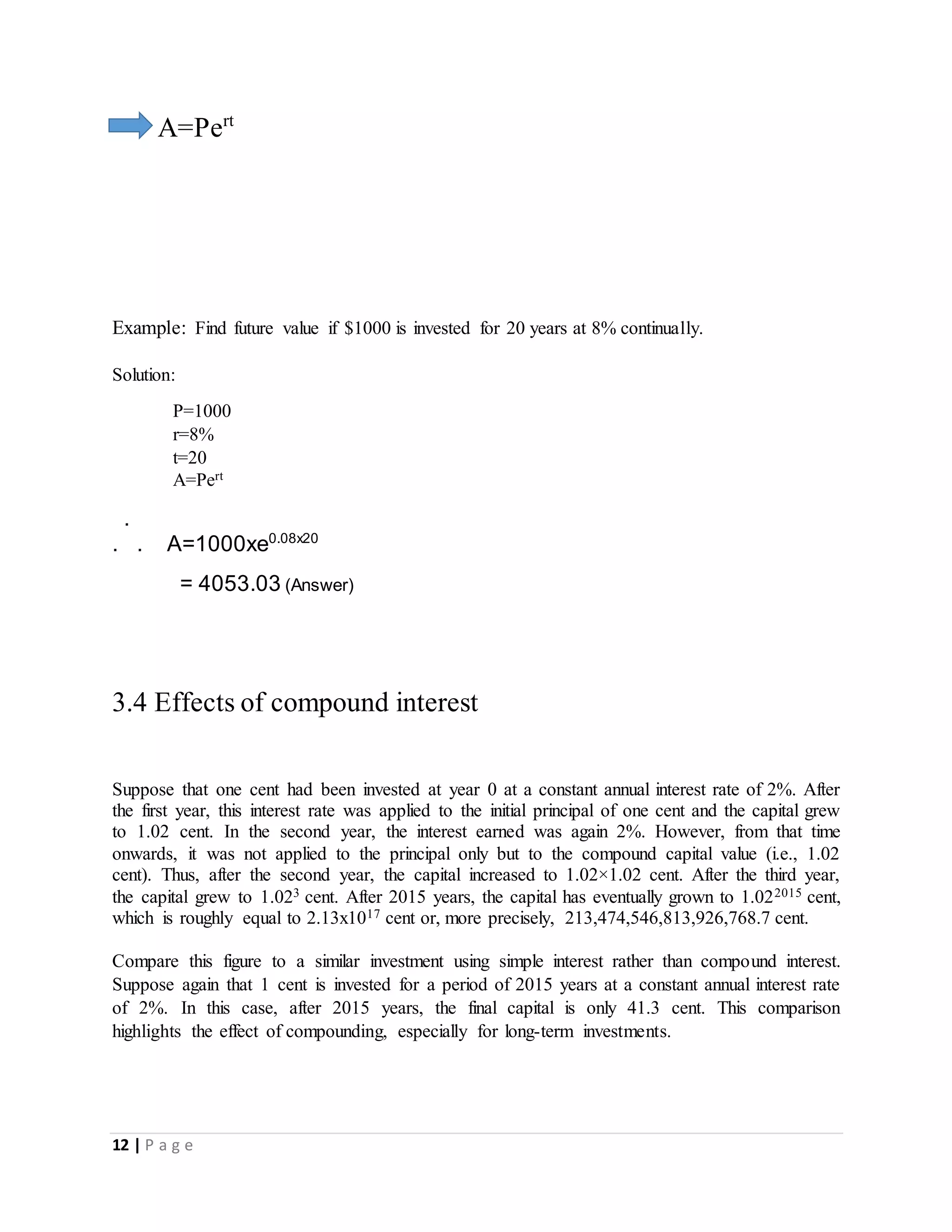 Compound Interest and Geometric Progression | DOCX