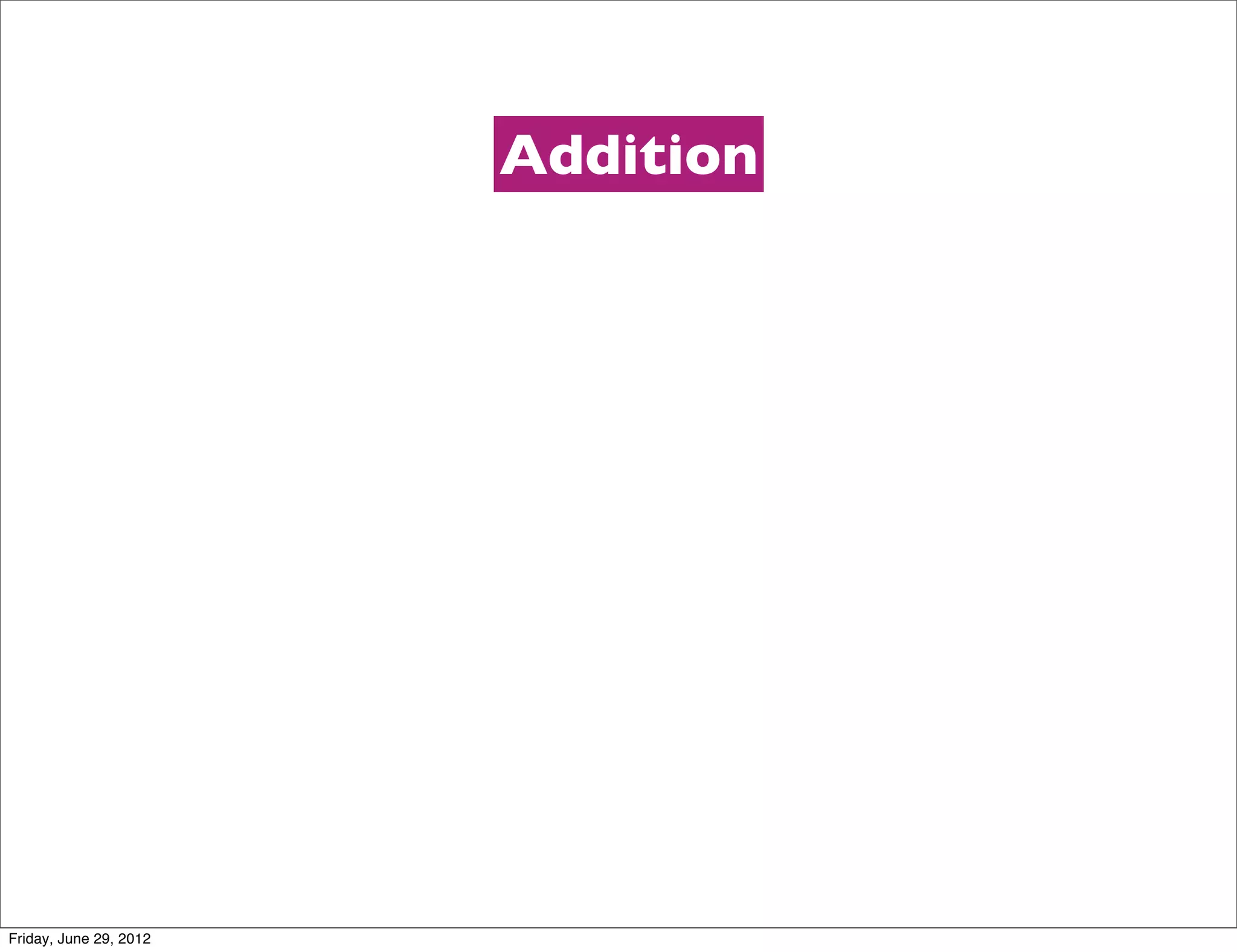 Addition




Friday, June 29, 2012
 