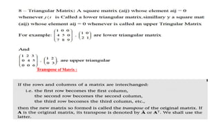 Transpose of Matrix :
 