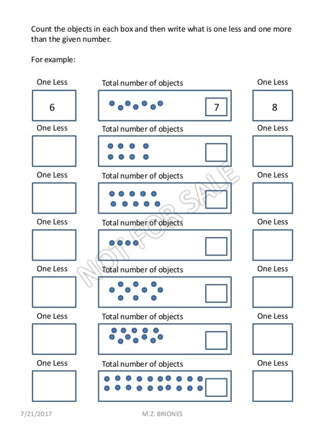 Math1 One More Or One Less