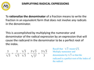 MIT Math Syllabus 10-3 Lesson 4: Rational exponents and radicals | PPT