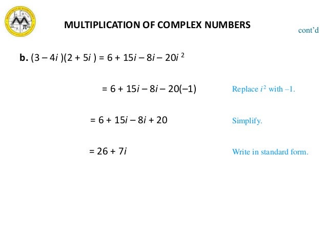 mit math syllabus 10 3 lesson 5 complex numbers complex number standard form
