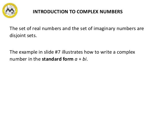 mit math syllabus 10 3 lesson 5 complex numbers a bi standard form
