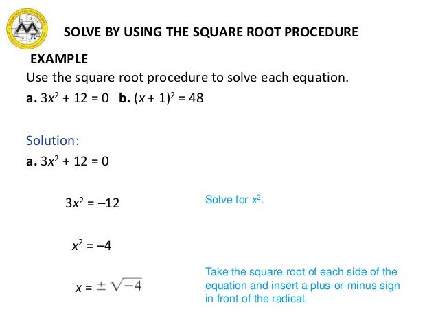 MIT Math Syllabus 103 Lesson 7 Quadratic equations