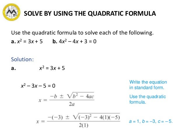 Mit Math Syllabus 10 3 Lesson 7 Quadratic Equations