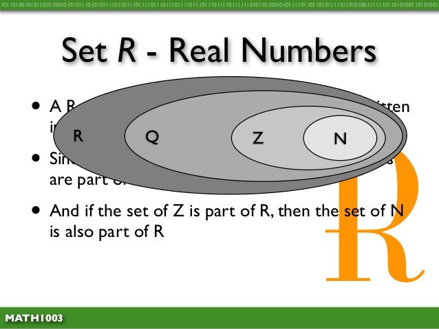 Math1003 1 1 Sets Of Numbers