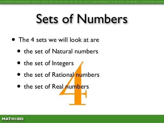 Math1003 1 1 Sets Of Numbers