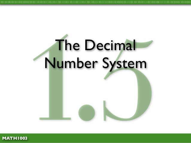 Math1003 1.5 - Decimal Number System